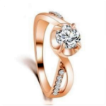 10K Rose Gold Plated Zirconia Crystal Ring – Size 7