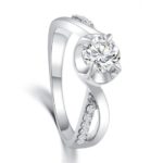 Sterling Silver Plated Zirconia Crystal Ring - Size 7