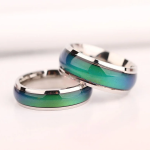 Stainless Steel 6mm Thin Glazed Tone Color Changing Temperature Mood Ring