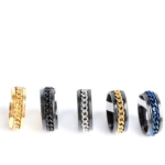 Rugged Cool Stainless Steel Rotatable Link Chain Ring