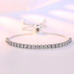 Sterling Silver Plated AAA+ Zirconia Adjustable Tennis Bracelet (Silver, Gold)