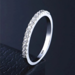Exquisite 925 Sterling Silver A+ Zirconia Semi-Pave Ring