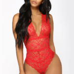 Deep V-neck Laced Lingerie