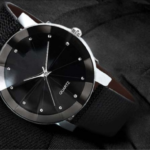 Men's Luxury Quartz Stainless Steel Dial Wrist Watch - Black