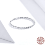 925 Sterling Silver Simple Twist Rope Ring