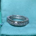 Quality Sterling Silver Plated A+ Zirconia Pave Eternity Ring