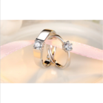 Sterling Silver Plated Adjustable Solitaire Ring Set (Size 6-7)