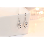 Sterling Silver Plated Long Tassel Zirconia Earrings