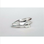 Sterling Silver Plated Cupids Arrow Adjustable Ring (Size 7-9)