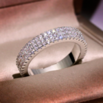 Sterling Silver Filled Triple Pave Zirconia Promise Ring