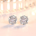 Sterling Silver Plated Crystal Zircon Studs