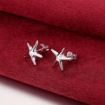 Sterling Silver Plated Elegant Starfish Earrings