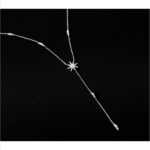 Sterling Silver Plated Zircon Star Link Necklace