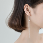 Elegant 925 Sterling Silver Mid-nite Star Chain Earrings
