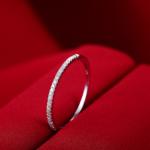 Delicate 925 Sterling Silver Semi-Pave Zircon Eternity Ring