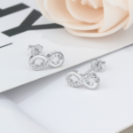 Sterling Silver Plated Endless Love Infinity Earrings