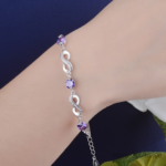 Exquisite Sterling Silver Plated Infinity Chain Link Bracelet