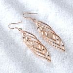 Silver/Rose Gold Plated Triple-Drop Twisted Wave Earrings