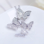 Silver Plated Elegant Crystal Butterfly Pendant Necklace