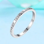 925 Sterling Silver Live Love Life Engraved Ring