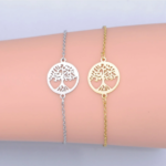 Elegant Stainless Steel Tree of Life Bracelet