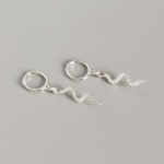 925 Sterling Silver Snake Hoop Earrings