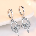 Silver Plated Twisted Heart Dangle Earrings