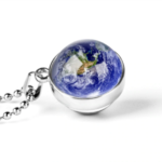 Creative Earth Glass Ball Pendant Necklace