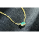 925 Sterling Silver Emerald Cut Zircon/Tourmaline Choker