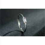 925 Sterling Silver Emerald Cut Zircon/Tourmaline Ring