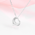 925 Sterling Silver Love & Hearts Pendant Necklace