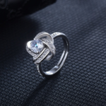 Silver Plated Forever Love Twist Adjustable Ring