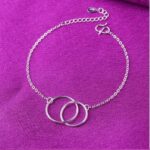 Silver Plated Double Circle Interlock Bracelet/Anklet