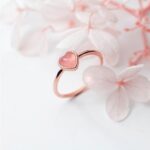 Exquisite Rose/925 Sterling Silver Opal Heart Adjustable Ring (Size 6-8)