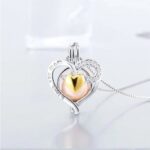 925 Sterling Silver “I Love You Mom” Heart Zircon Pearl Pendant Necklace