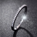 Quality Sterling Silver Plated Semi-Pave Eternity Ring