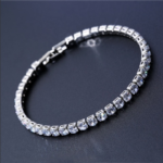 Sterling Silver Plated 4MM Cubic Zirconia Elegant Tennis Bracelet