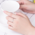 Silver Plated Adjustable Wave Ring (Size 5-7)