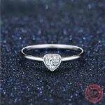 Exquisite 925 Sterling Silver Radiant Heart Zirconia Ring