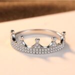 925 Sterling Silver A+ Cubic Zirconia Lover's Crown Ring