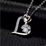 925 Sterling Silver "Mother's Love" Zirconia Heart Pendant Necklace