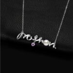 925 Sterling Silver 1.6ct Shell Pearl Pink Sapphire "Passion" Pendant Choker