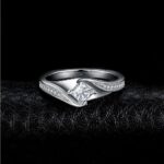 925 Sterling Silver Princess Cut Cubic Zirconia Ring