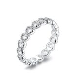 Genuine 925 Sterling Silver Creative Hearts Promise Ring
