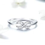 Elegant 925 Sterling Silver A+ Zircon Infinity Love Ring