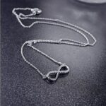 Sterling Silver Plated Infinity Love Zircon Pendant Necklace