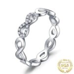 Exquisite 925 Sterling Silver Infinity Zircon Eternity Ring