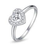 Exquisite 925 Sterling Silver A+ Cubic Zirconia Heart Ring