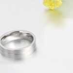 Men's 6mm High Quality 316l Stainless Steel Center Groove Band