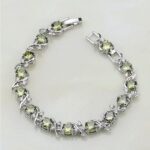 925 Sterling Silver Moss Yellow Zirconia Streamline Bracelet
